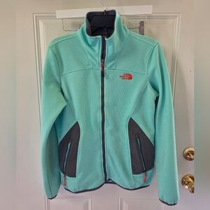 The North Face Mint Green & Charcoal Full-Zip Jacket